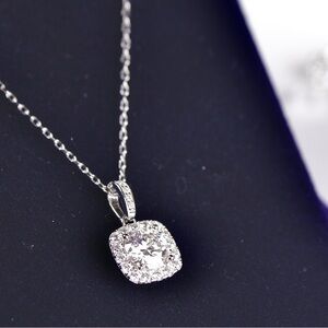 Dazzling Silver Chain with Crystal Pendant